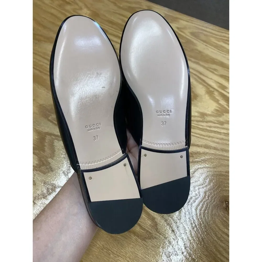 Gucci Princetown Slippers Women's 6.5 Black Leather Slip-On Walking Shoes L1 - Picture 14 of 15